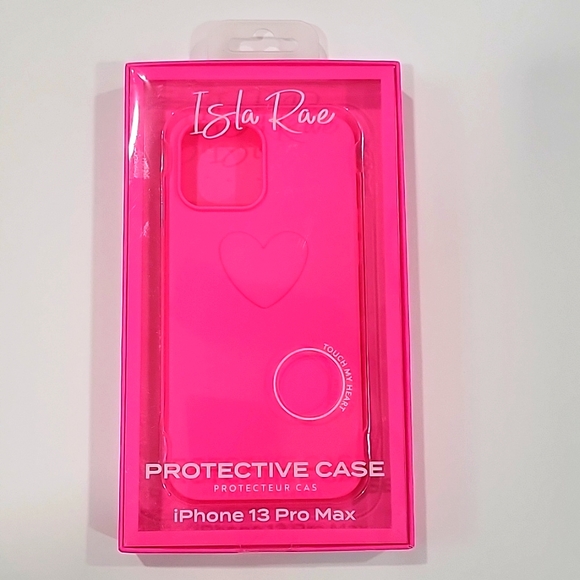 Isla Rae IPhone 13 Pro Max Protective Phone, 3D Heart Case, Hot Pink - Picture 1 of 2